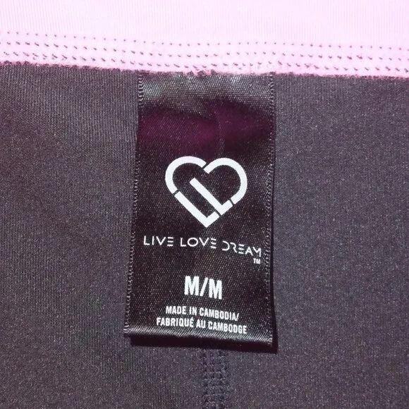 AEROPOSTALE HIGH RISE LEGGINGS BLACK & HOT PINK BLACK CUTOUT ACTIVE PANTS SIZE M - Picture 5 of 5